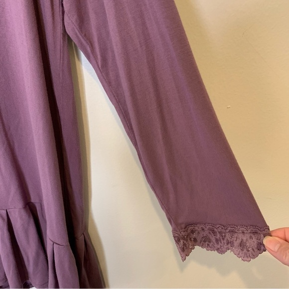 Matilda Jane EUC‎ boho purple mauve vneck long sleeve tunic top. Size XL - Picture 5 of 9